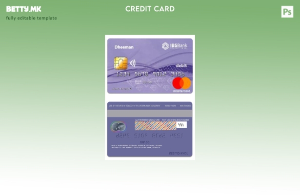 Модерен стил шаблон за дебитна мастер картичка сомалија IBS Bank Daheem